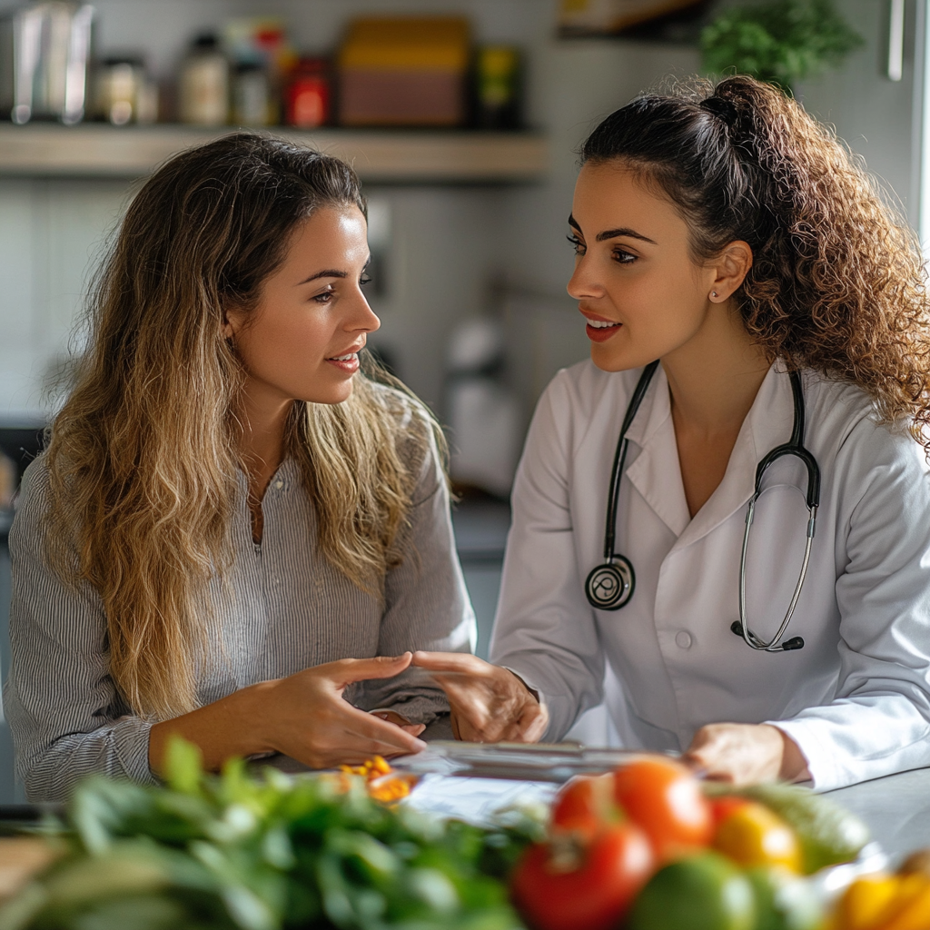Спеціаліст з дієтології консультує клієнта